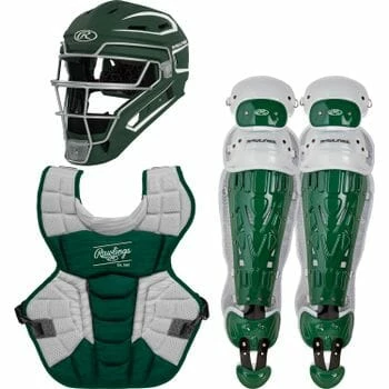 Rawlings Adult Dark Green/White VELO 2.0 Catcher's Gear Box Set: CSV2A-DG/W