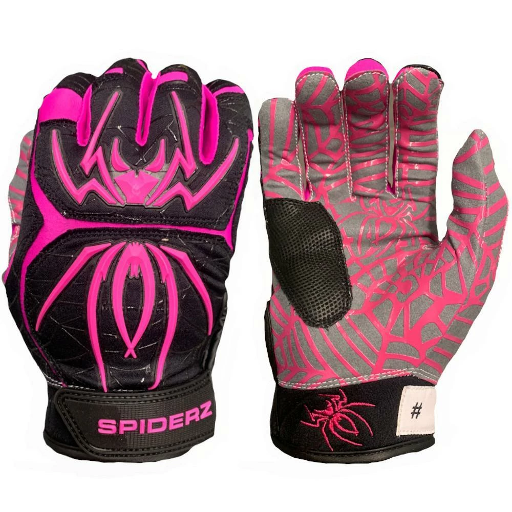 2020 Spiderz Hybrid Batting Gloves: Black/Pink