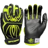 2022 Spiderz ENDITE Batting Gloves: Black And Neon Yellow