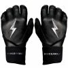 Bruce Bolt PREMIUM PRO Chrome Series Long Cuff Batting Gloves: Black