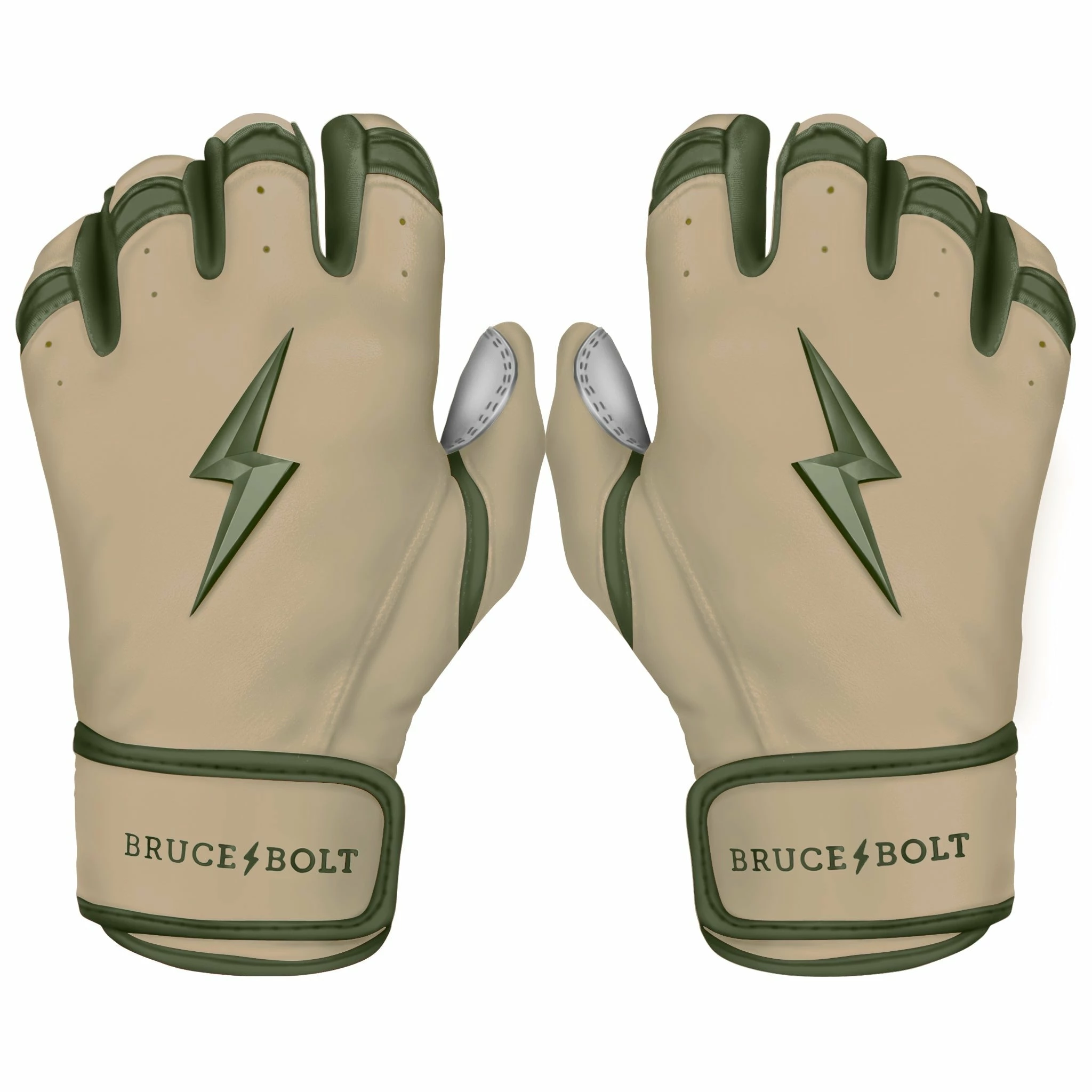 Bruce Bolt Premium Pro Military Series Short Cuff Batting Gloves: Beige