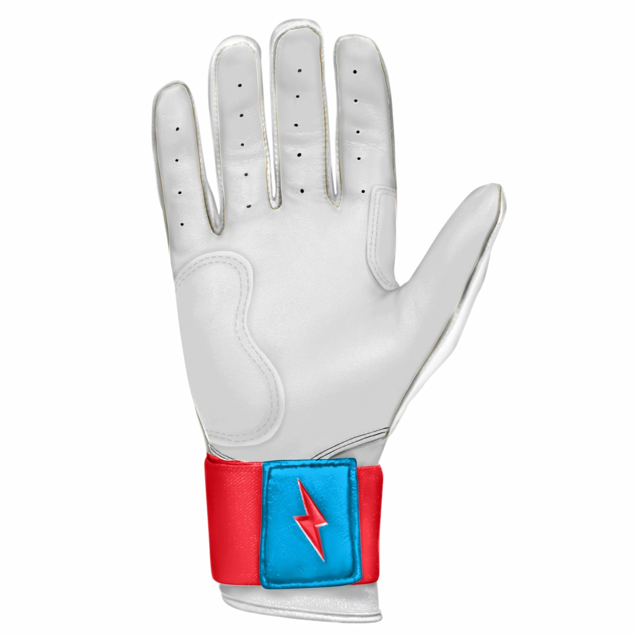 Bruce Bolt PREMIUM PRO BRINSON Series Long Cuff Batting Gloves: White - Image 3