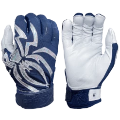 2022 Spiderz PRIZM Batting Gloves: Navy Blue/Silver