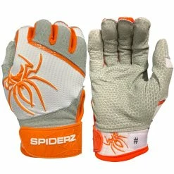 2022 Spiderz PRO Model Batting Gloves: White/Orange