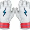 Bruce Bolt PREMIUM PRO BRINSON Series Short Cuff Batting Gloves: White