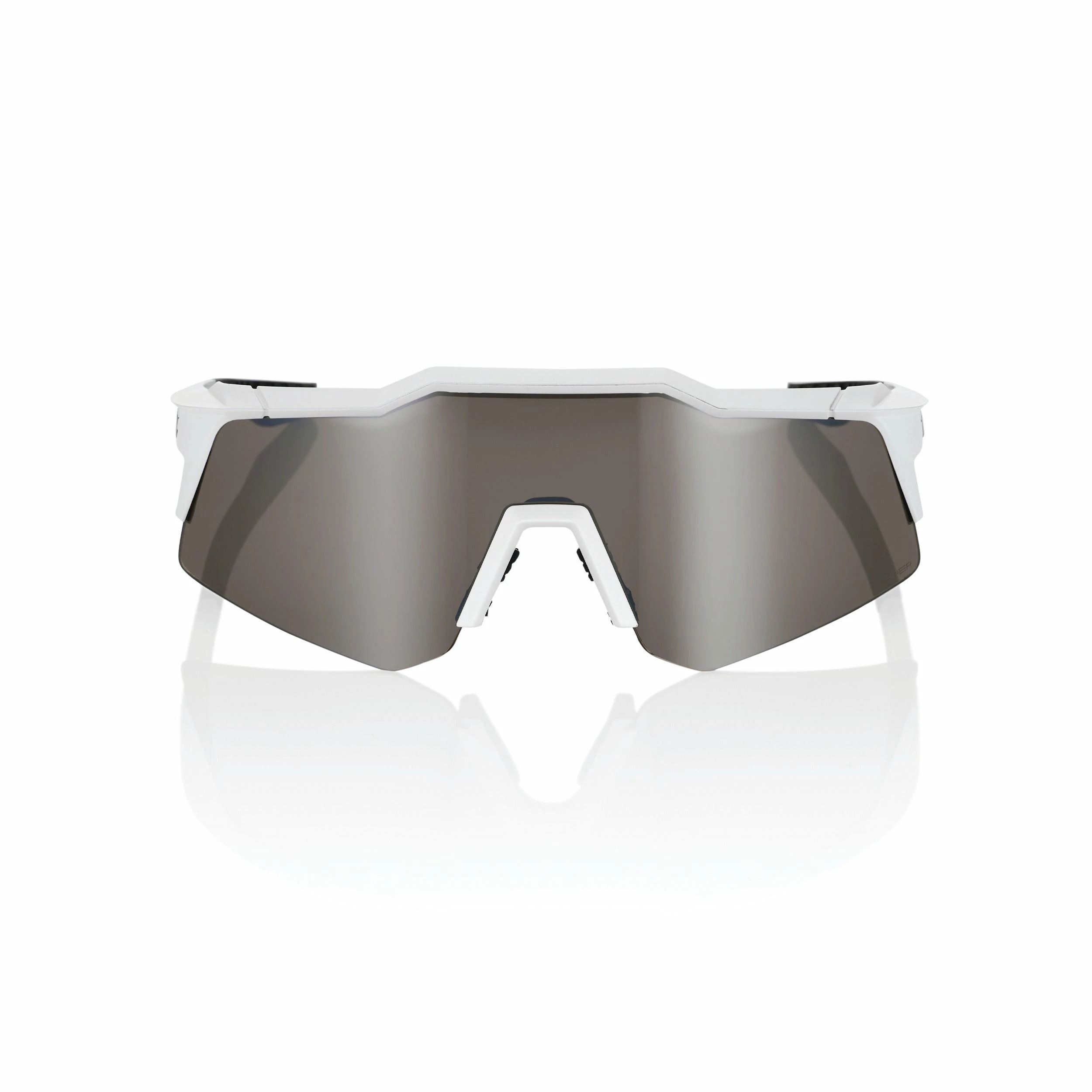 100% SPEEDCRAFT XS Matte White - HiPER Silver Multilayer Mirror Lens - Image 2