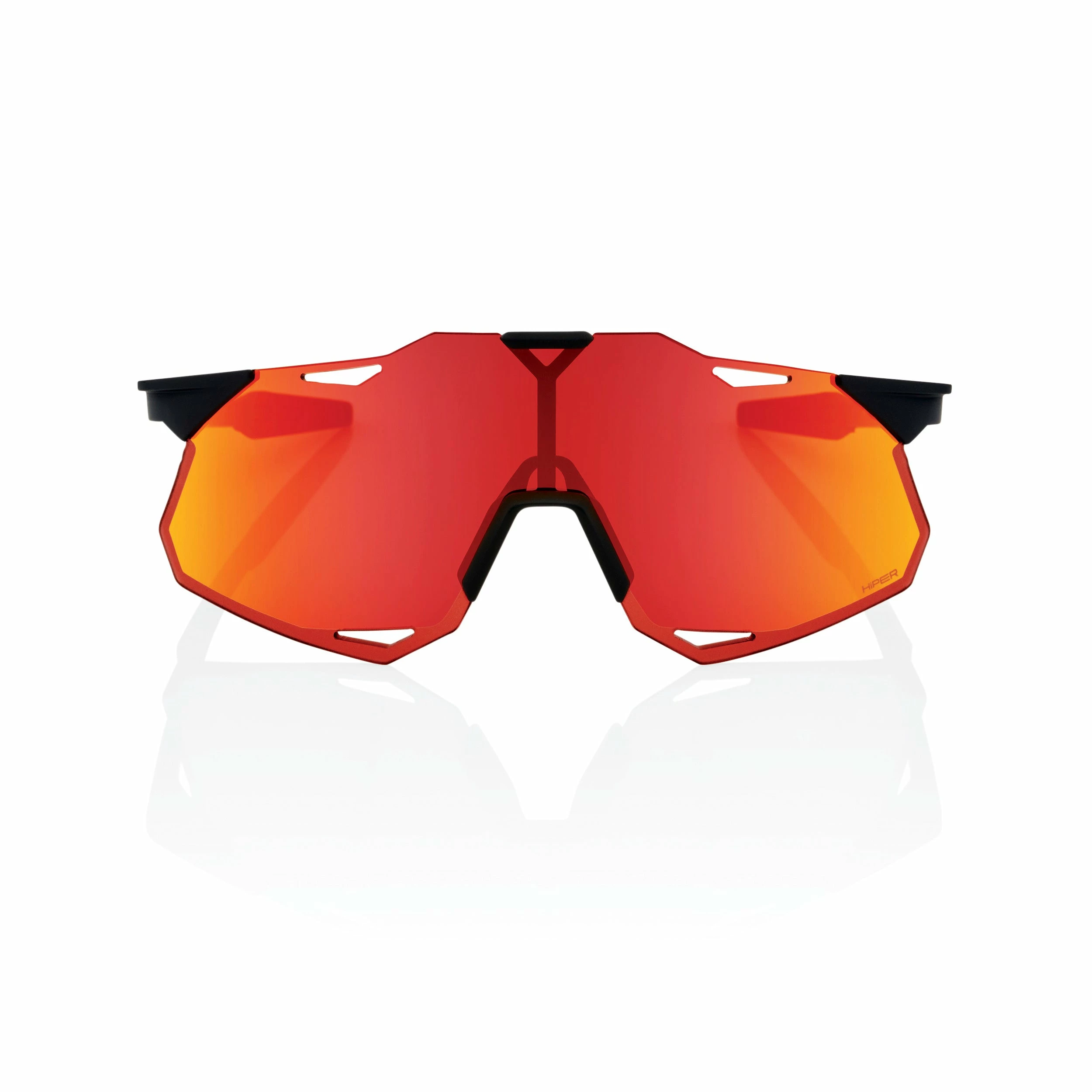 100% HYPERCRAFT XS (Youth) Sunglasses Soft Tact Black - HiPER Red Multilayer Mirror Lens - Image 4