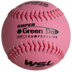 Worth Pink 11" WSL Super Green Dot 47/400 Slowpitch Softballs (Dozen): WPS11WSLC