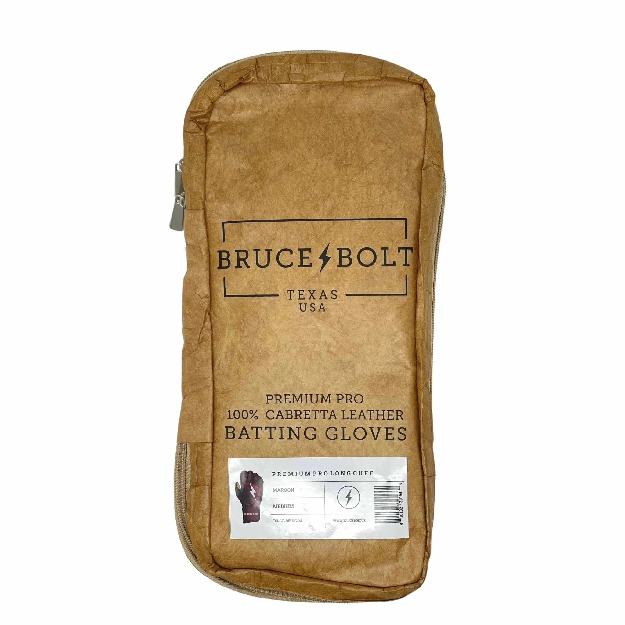 Bruce Bolt PREMIUM PRO Long Cuff Batting Gloves: Maroon - Image 7