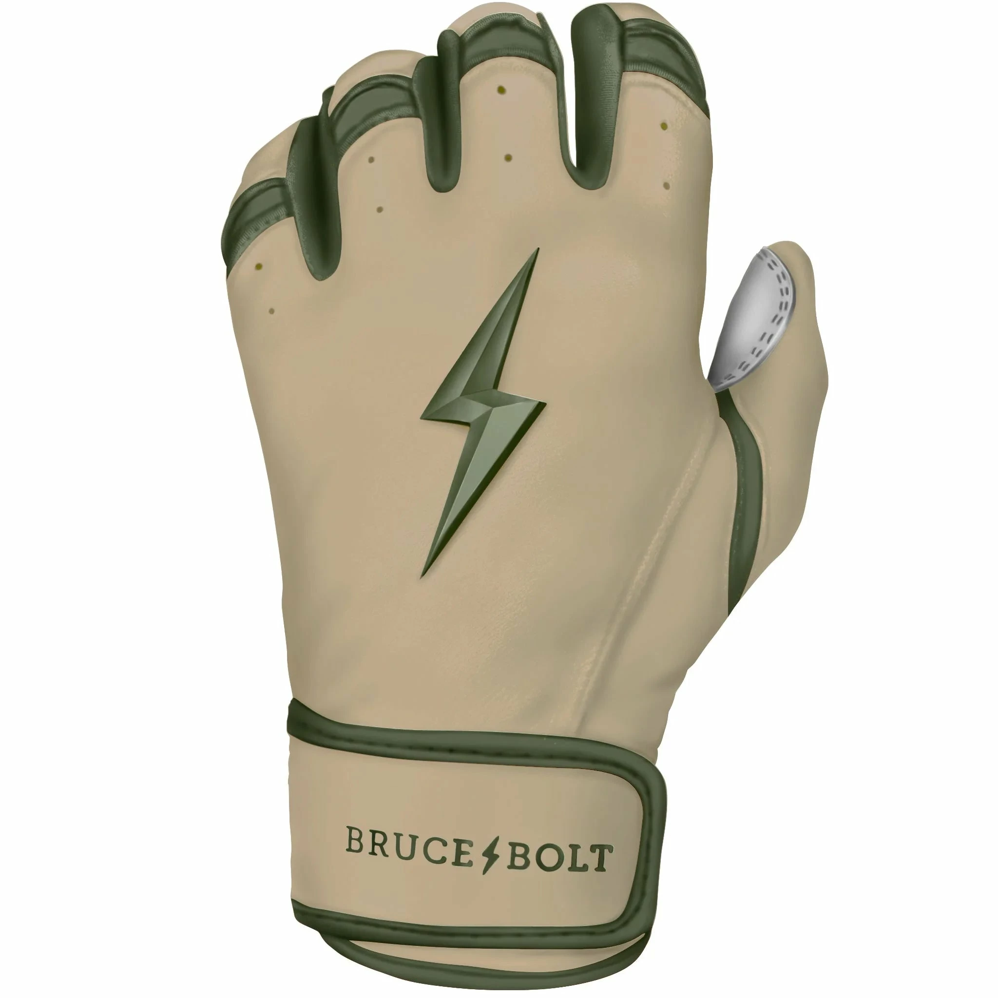 Bruce Bolt Premium Pro Military Series Short Cuff Batting Gloves: Beige - Image 4
