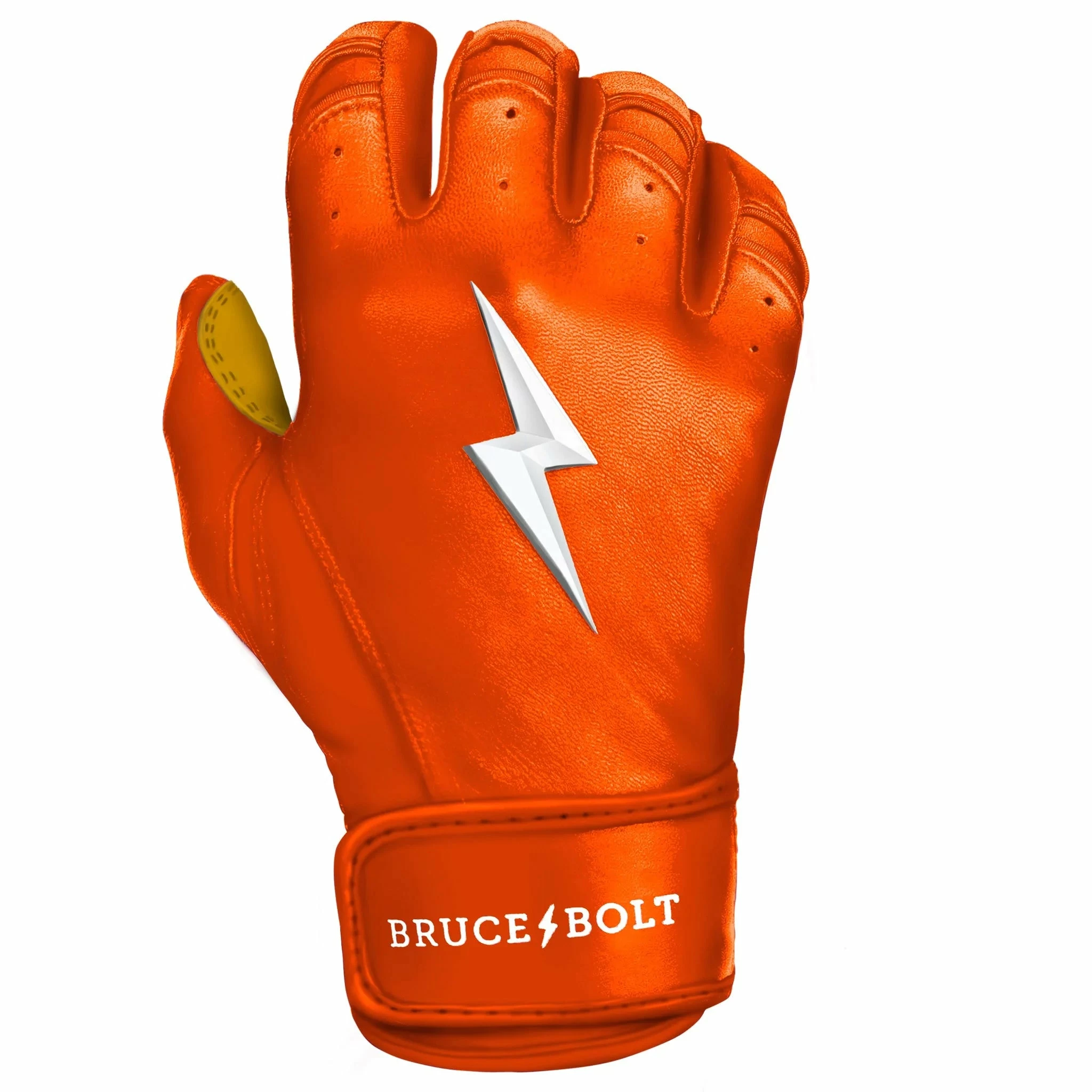 Bruce Bolt PREMIUM PRO Short Cuff Batting Gloves: Orange - Image 2
