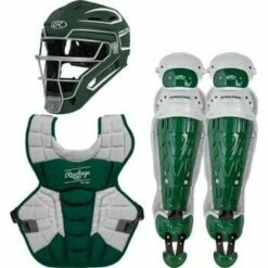Rawlings Adult Dark Green/White VELO 2.0 Catcher's Gear Box Set: CSV2A-DG/W