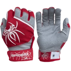 2022 Spiderz PRO Model Batting Gloves: Red/White