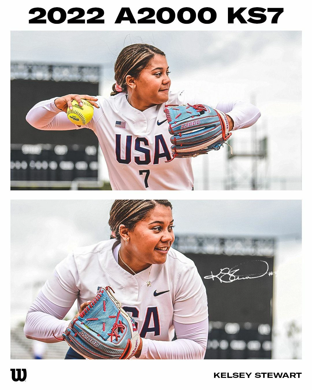 2022 Wilson A2000 Kelsey Stewart KS7 GM 12" Fastpitch Glove: WTA20RF22KS7 - Image 3