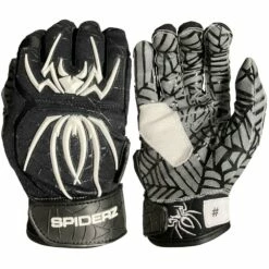 2023 Spiderz HYBRID Batting Gloves: Black/White