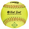 Worth 12" ASA Hot Dot Slowpitch Softballs (Dozen): AHD12SY