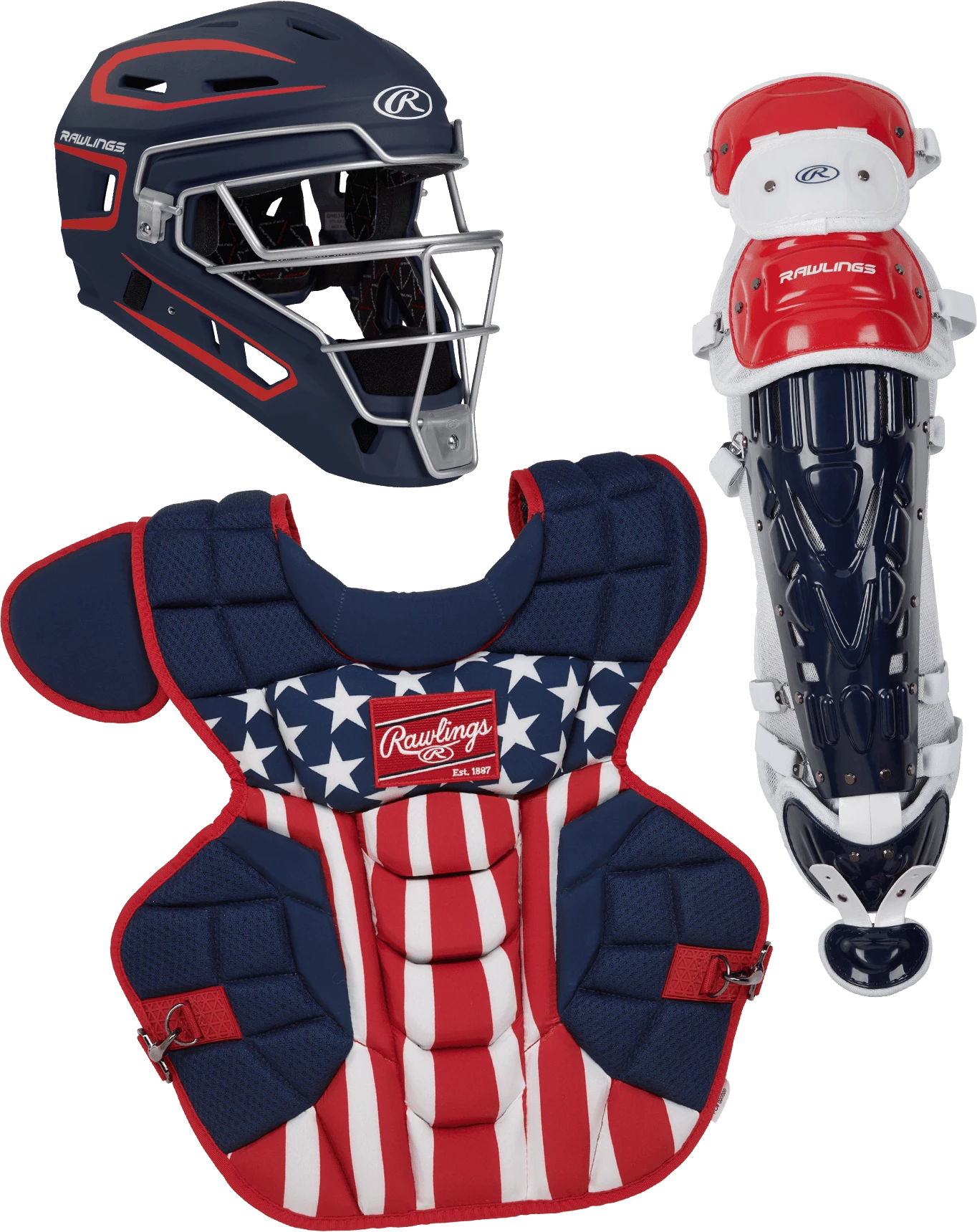 Rawlings Youth USA VELO 2.0 Catcher's Gear Box Set: CSV2Y-NSW