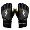 Bruce Bolt PREMIUM PRO Long Cuff Batting Gloves: Black