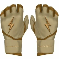 Bruce Bolt PREMIUM PRO Gold Series Batting Gloves: Long Cuff