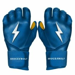 Bruce Bolt PREMIUM PRO Long Cuff Batting Gloves: Royal