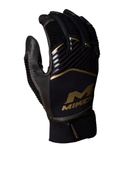 Miken Softball MK7X Adult Black And Gold Batting Gloves: MBGGLD-BLK