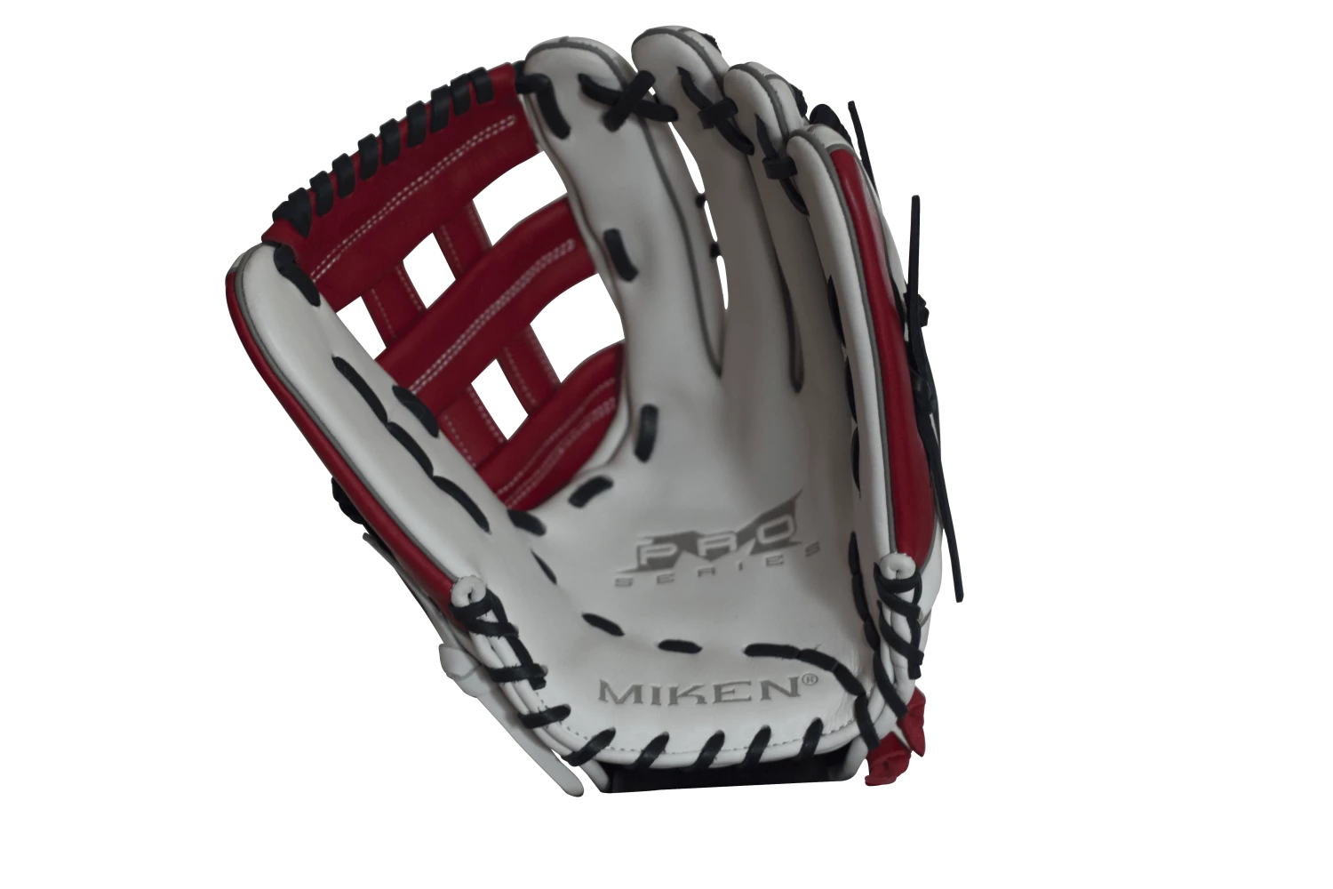 Miken Pro Series 13.5″ Slow Pitch Fielding Glove – White/Scarlet/Navy: PRO135WSN - Image 3