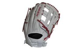 Miken Pro Series 13.5" Slow Pitch Fielding Glove - White/Scarlet: PRO135WS