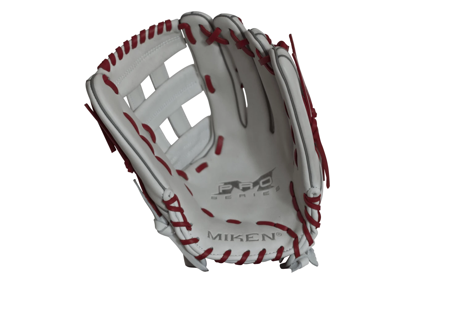 Miken Pro Series 13.5" Slow Pitch Fielding Glove - White/Scarlet: PRO135WS - Image 3