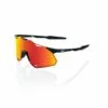 100% HYPERCRAFT XS (Youth) Sunglasses Soft Tact Black - HiPER Red Multilayer Mirror Lens