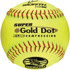 Worth 12" Super Gold Dot WSL Slowpitch Softballs (Dozen): YS44WSLS