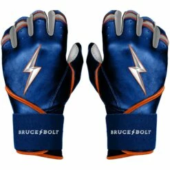 Bruce Bolt PREMIUM PRO NIMMO Long Cuff Batting Gloves: Mets Blue